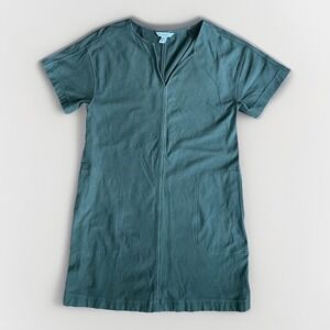 Athleta Womens Small Olive Green Farallon Dress Cotton Blend Loose Travel Lounge